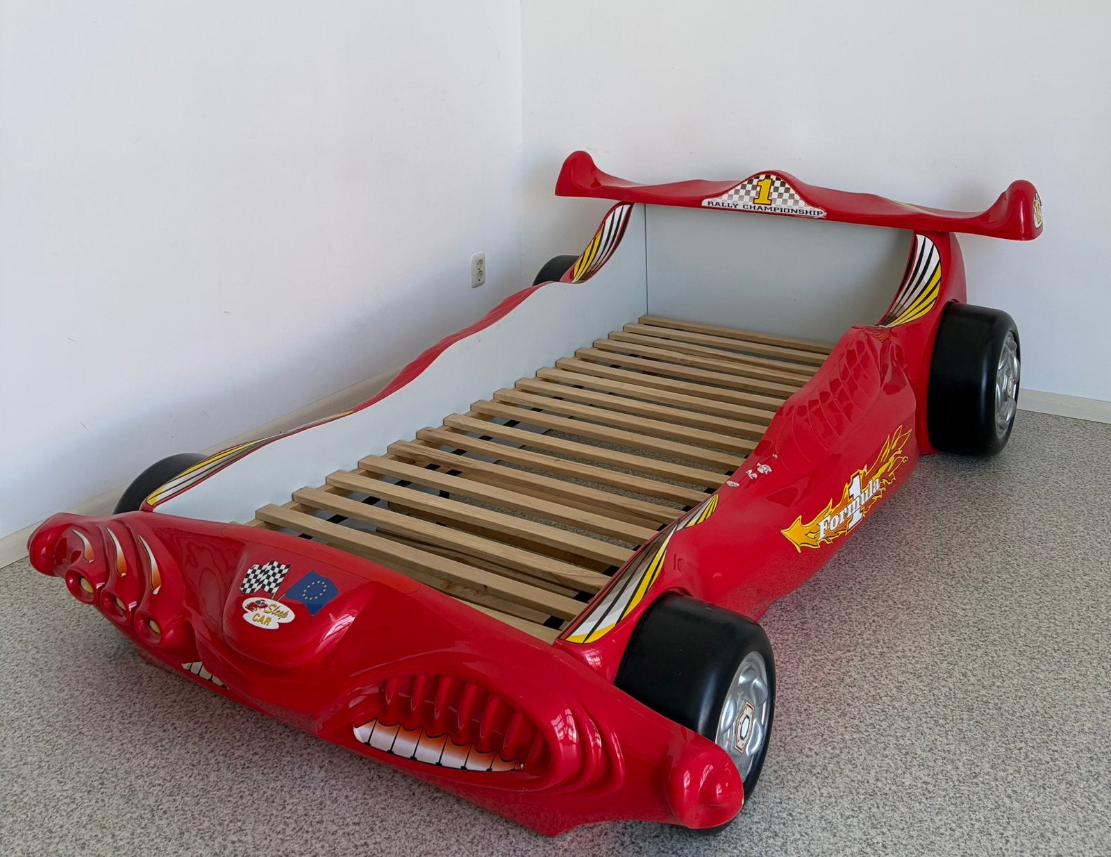 Rode autobed 90x200 cm, Ophalen, Gebruikt, 200 cm, 90 cm