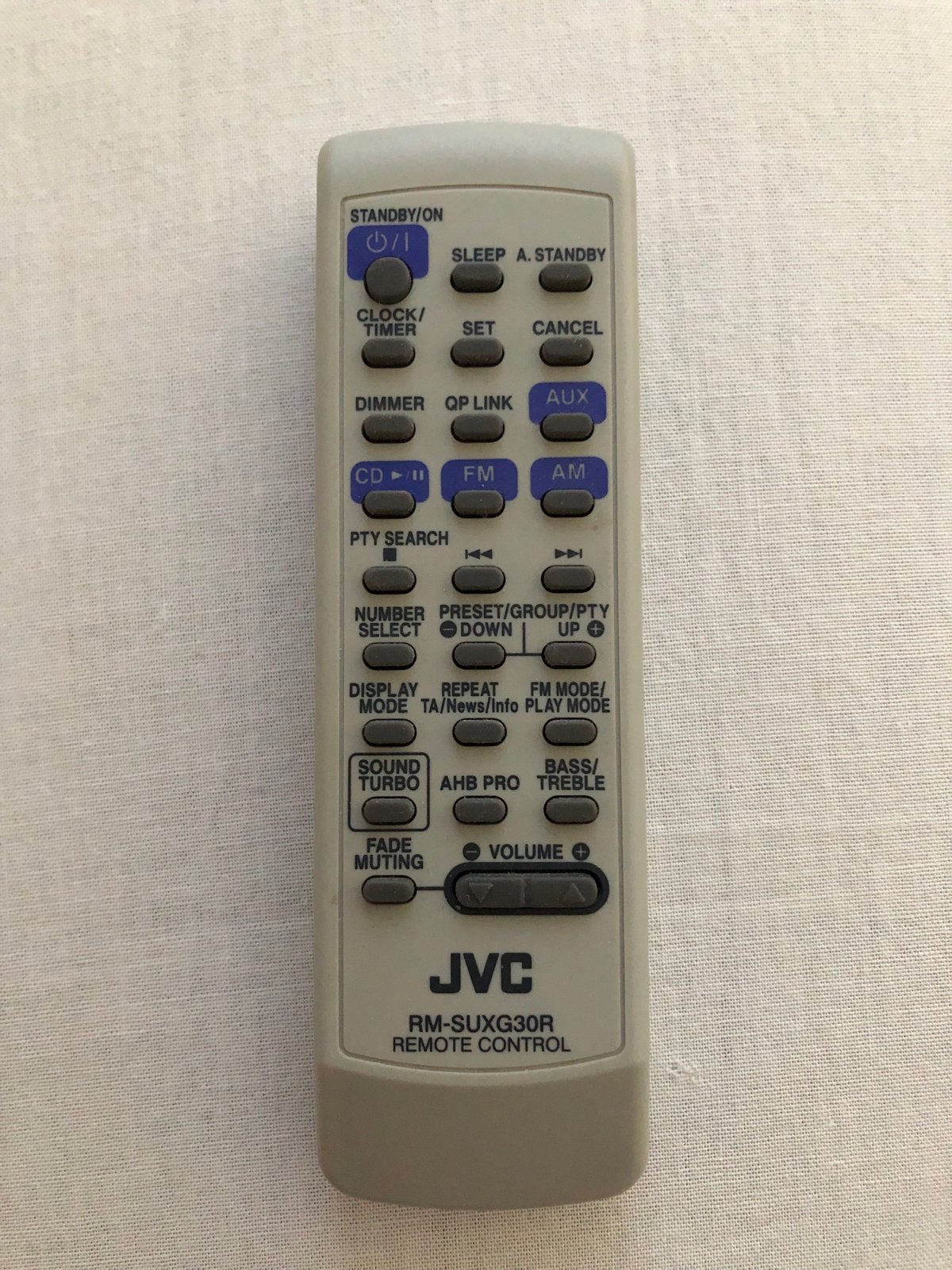JVC RM-SUXG30R Afstandsbediening, Ophalen of Verzenden, Gebruikt, Origineel, Receiver of Versterker