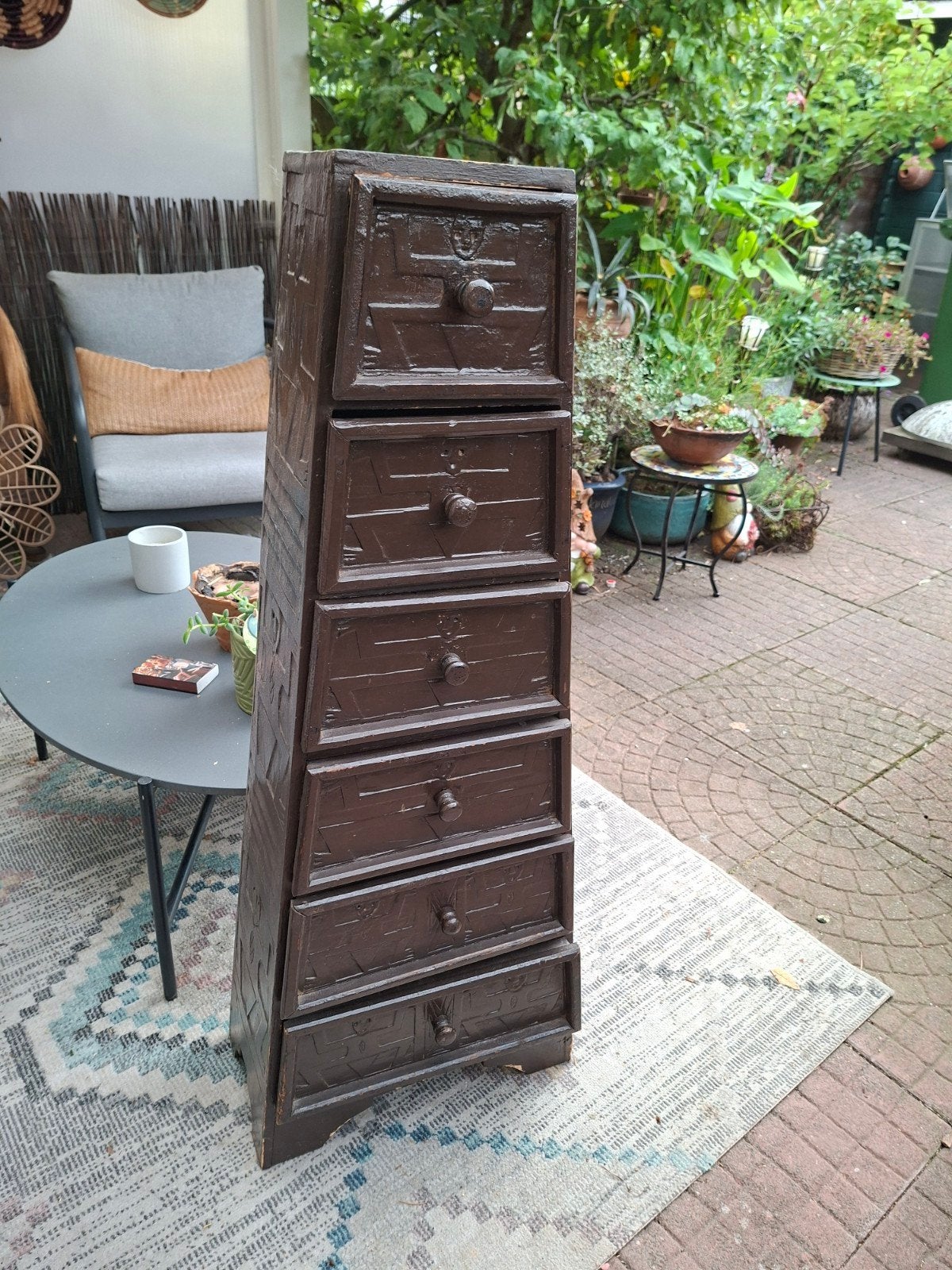 Uniek Vinted kastje in piramidevorm, mahonie, Ophalen