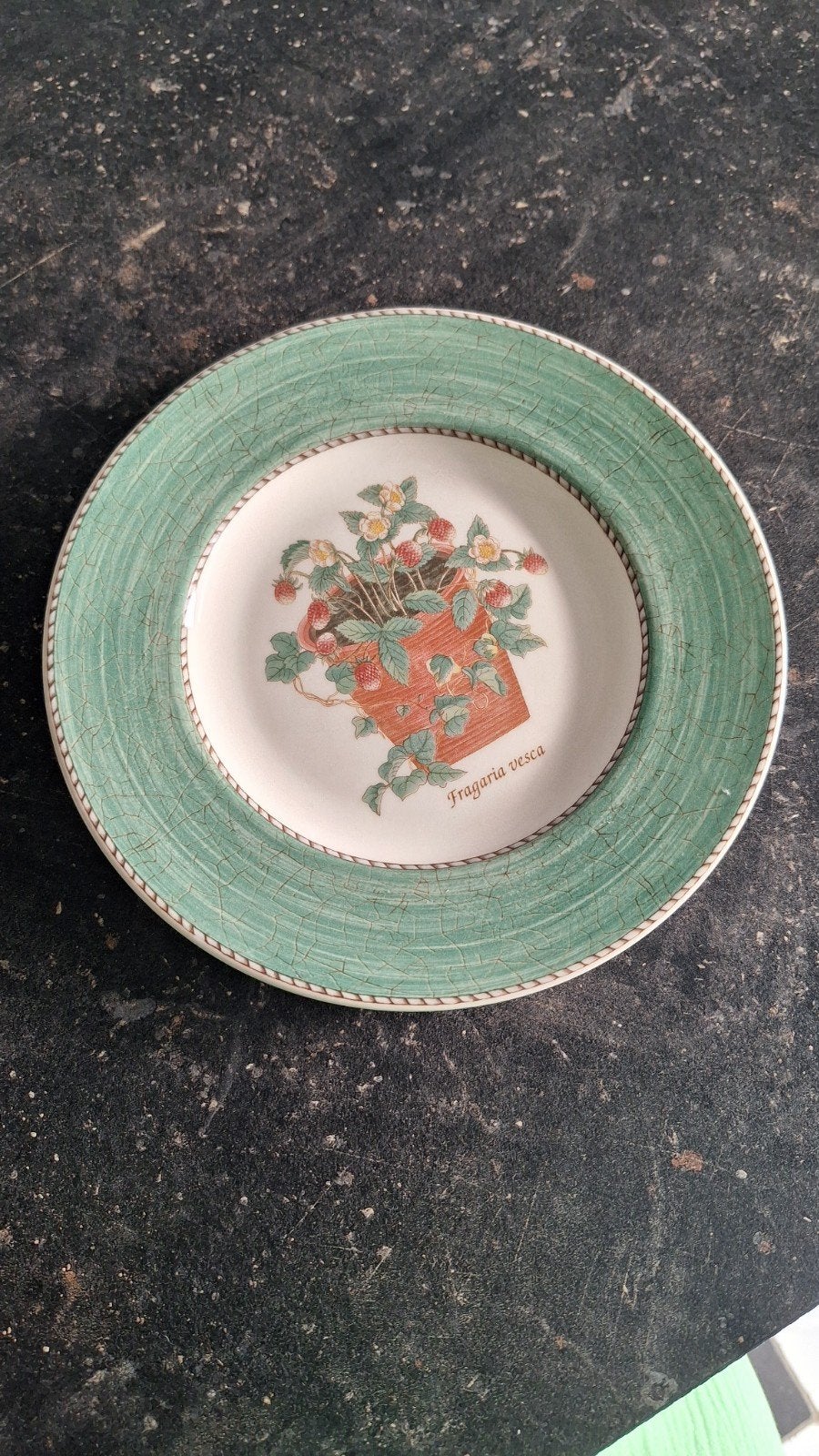 Wedgwood Sarah's Garden ontbijtbord - Aardbei motief, Ophalen of Verzenden, Zo goed als nieuw, Bord(en), Wedgwood