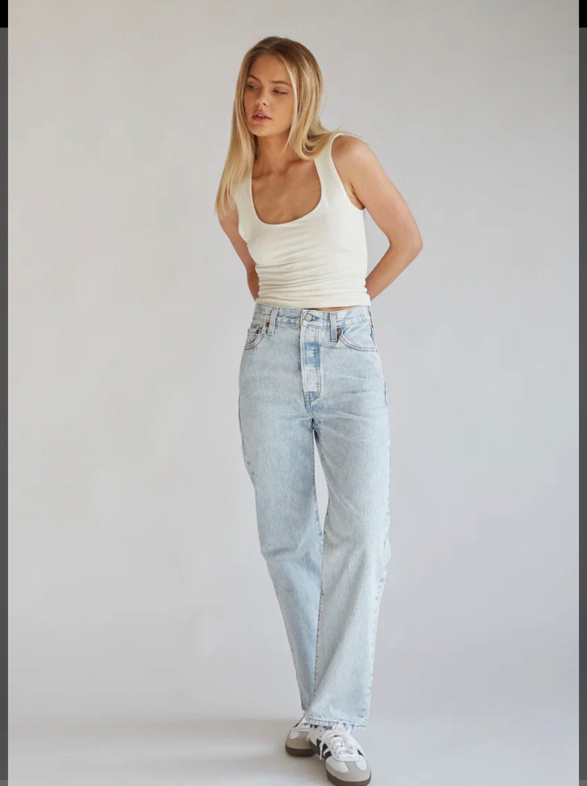 Levi's Ribcage Straight Jeans W25 L29 - Goede Staat, Ophalen of Verzenden, Gedragen, Blauw, W27 (confectie 34) of kleiner