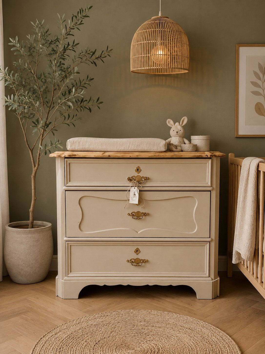 Vintage commode ladekast dressoir meidenkast babykamer, Ophalen, 100 tot 150 cm, Zo goed als nieuw, 3 of 4 laden