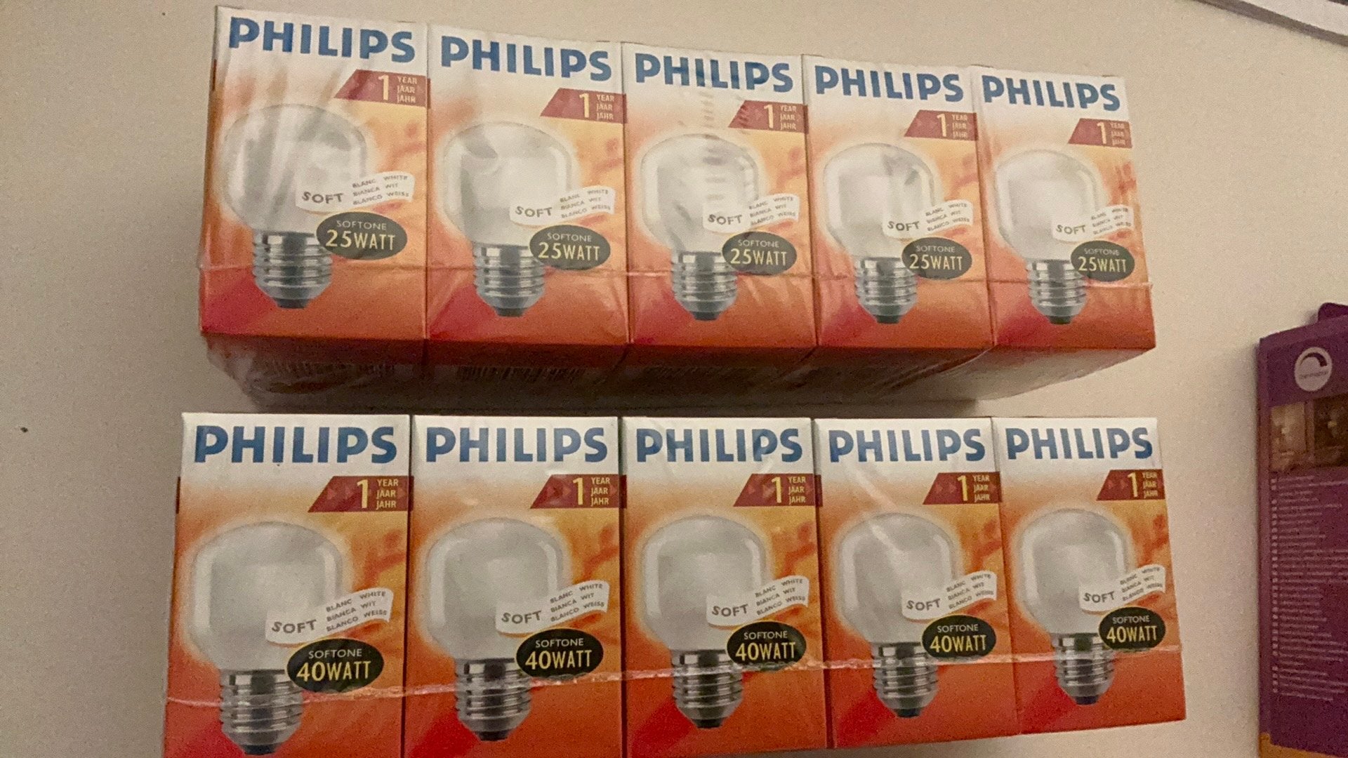 Philips softone lamp,kogel,peer, Ophalen of Verzenden, Nieuw, E27 (groot), Gloeilamp