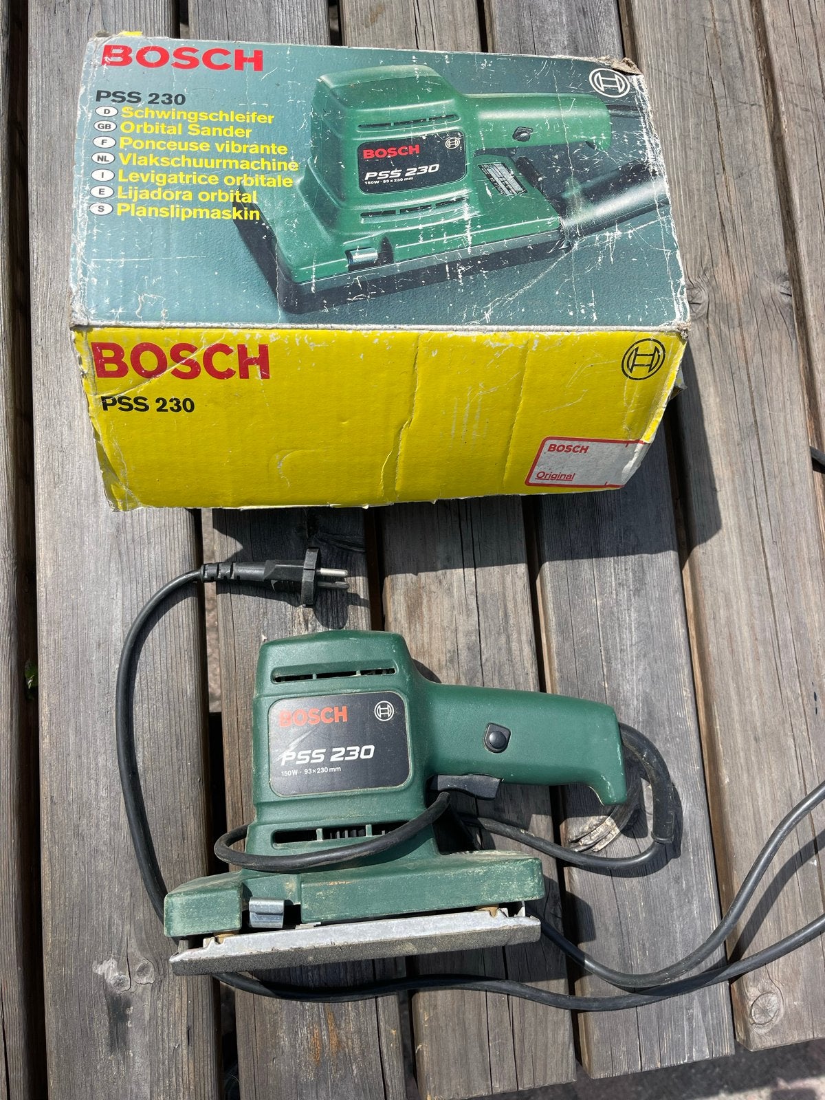 Bosch PSS 230 vlakschuurmachine, Ophalen of Verzenden, Gebruikt, Minder dan 600 watt, Vlakschuurmachine