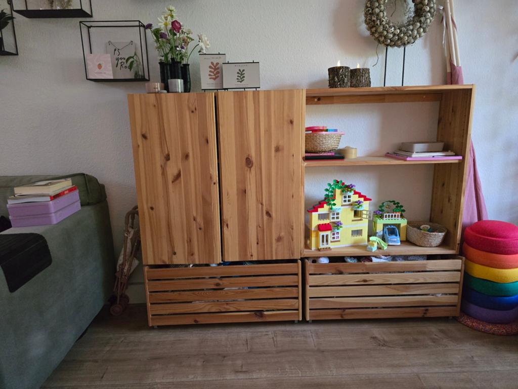 IVAR  kast met deurtjes, open vak en opbergvakken., Ophalen, Gebruikt