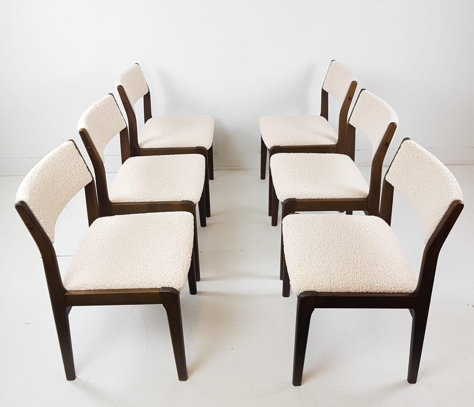 6 vintage Deense stoelen | Farstrup teddy nieuw gestoffeerd, Modern vintage, Overige kleuren, ., Ophalen of Verzenden