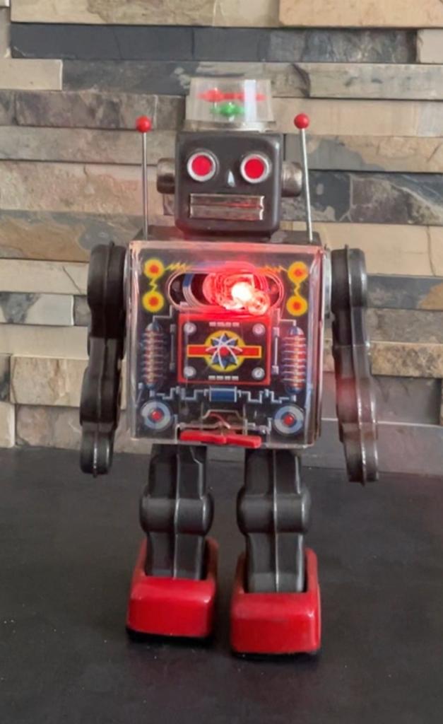 Antieke blikken fighting robot van horikawa, Ophalen of Verzenden
