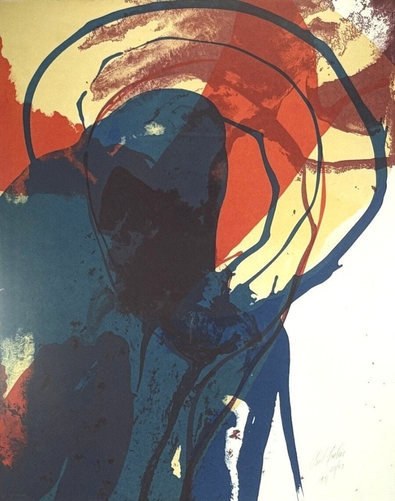 249. Zeefdruk Paul Jenkins – abstract, Amerika, 1971, Antiek en Kunst, Kunst | Litho's en Zeefdrukken, Ophalen