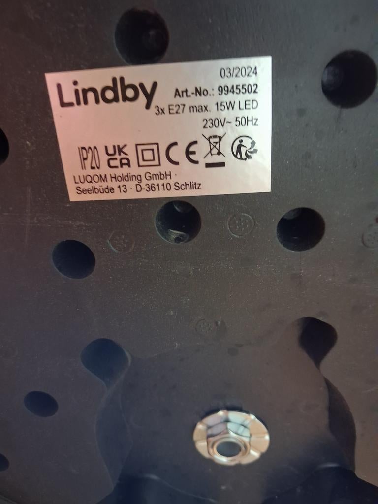 Lindby lamp, Ophalen, Zo goed als nieuw, Rechthoekig