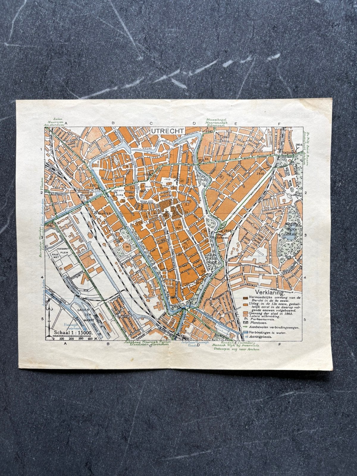 Utrecht plattegrond decoratie, Ophalen of Verzenden, 1800 tot 2000, Nederland, Landkaart
