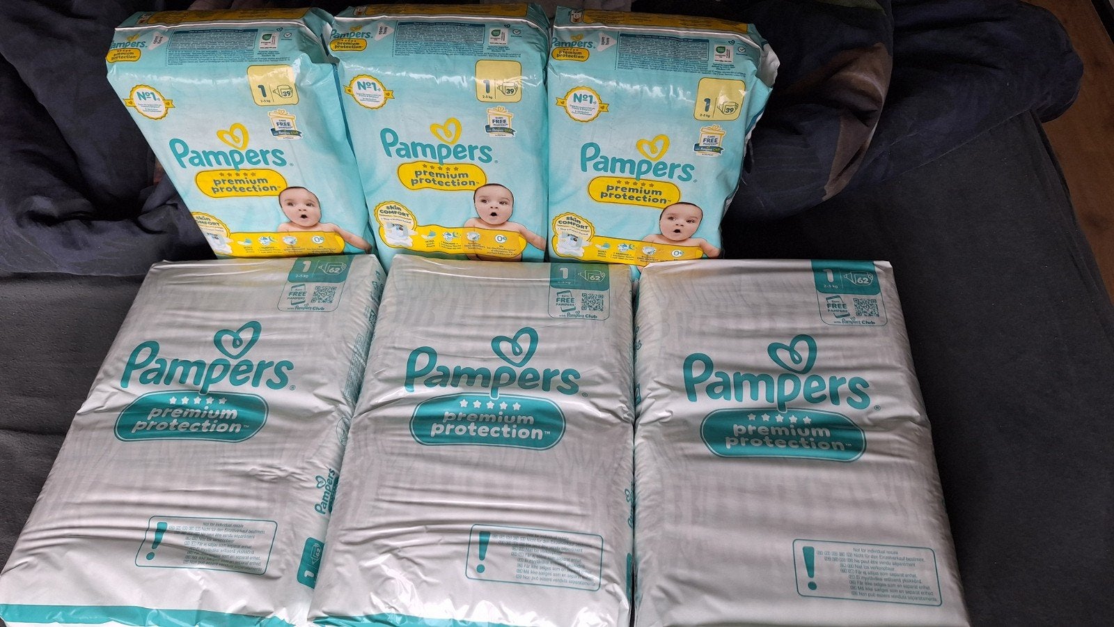 303 Luiers Pampers Premium Protection Maat 1 (2-5 kg), Verzenden, Nieuw