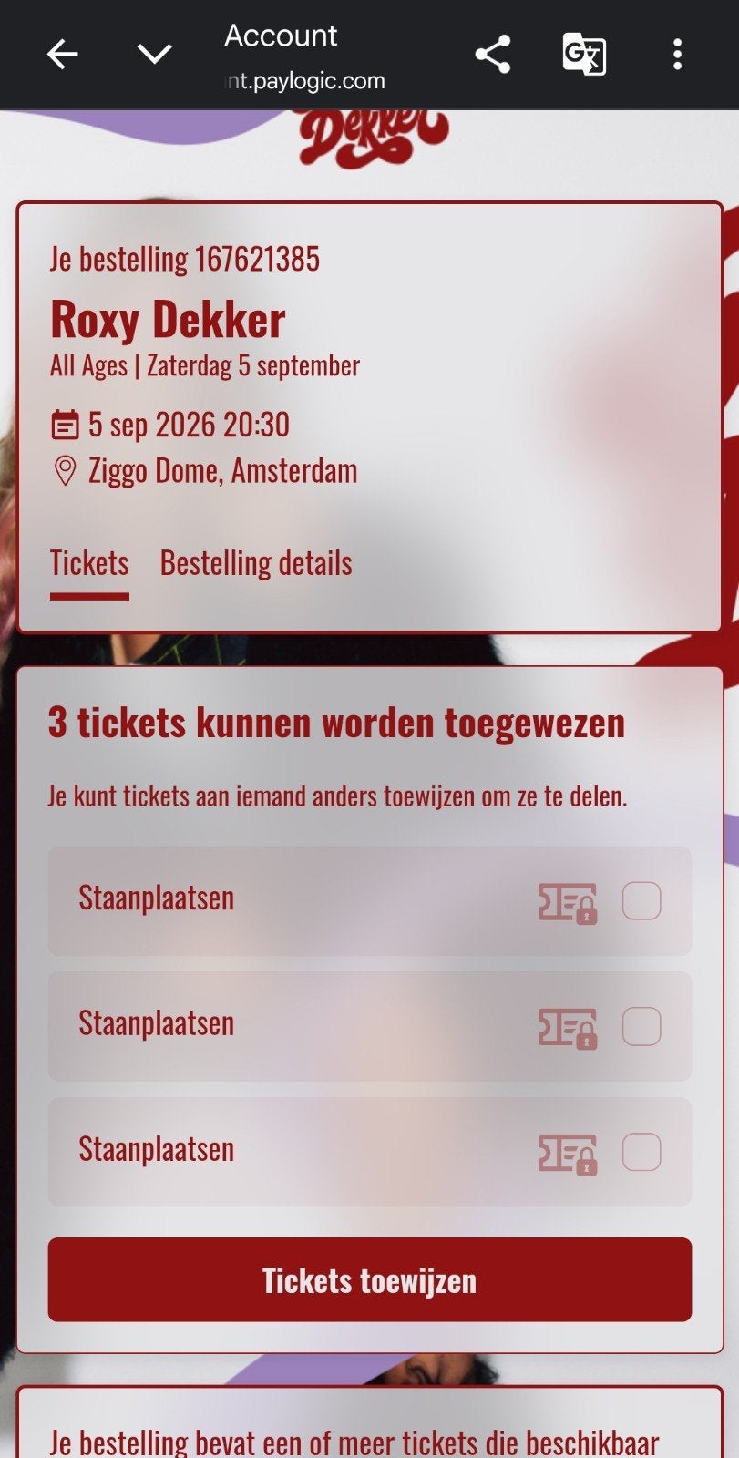 Roxy dekker kaartjes te koop, Drie personen of meer