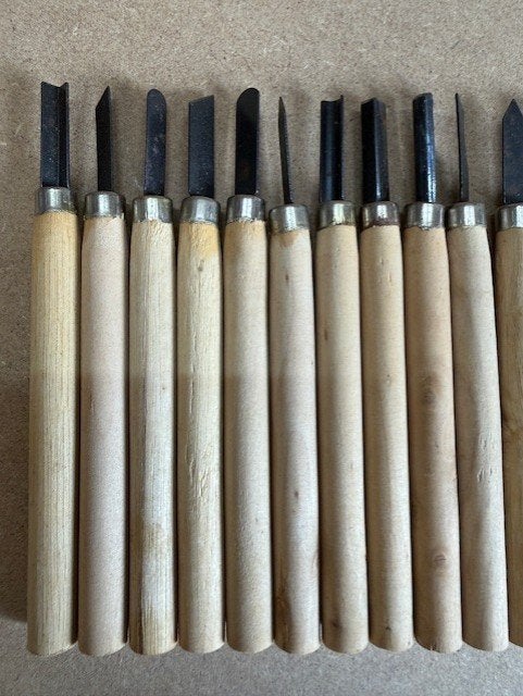 19 Stuks boetseer/houtberwerkings mesjes., Geschikt voor snijden, Overige thema's, Overige typen, Zo goed als nieuw