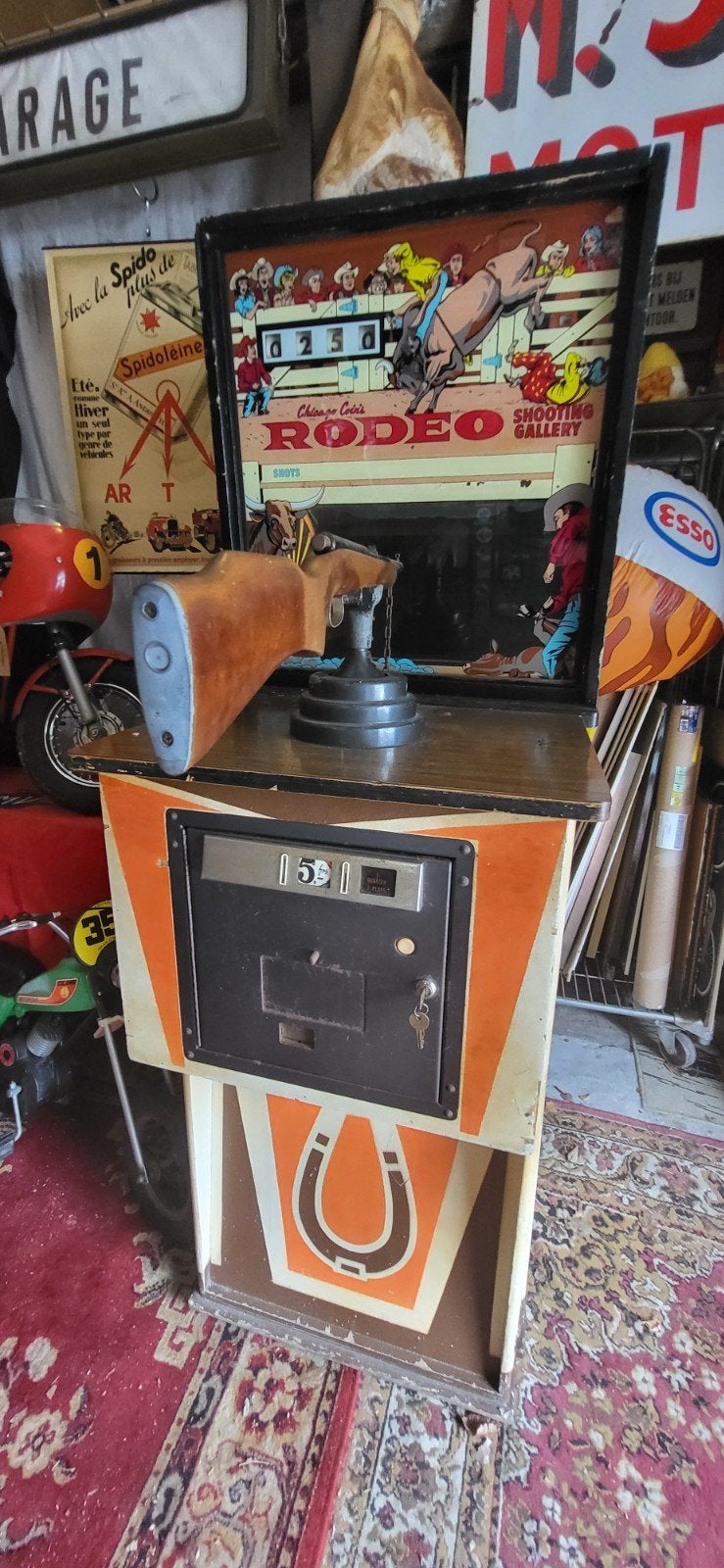 Vintage Rodeo Shooting Gallery Schietkast (1950-1960), Ophalen, Gebruikt