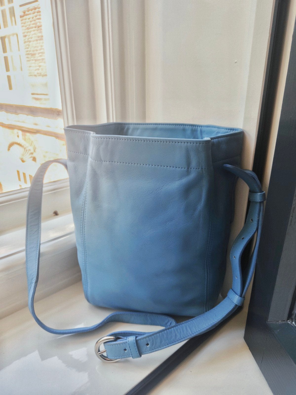 Vintage Coach Soho Leather Bucket Bag 4156 | Baby Blue, Sieraden, Tassen en Uiterlijk, Tassen | Schoudertassen, Overige merken