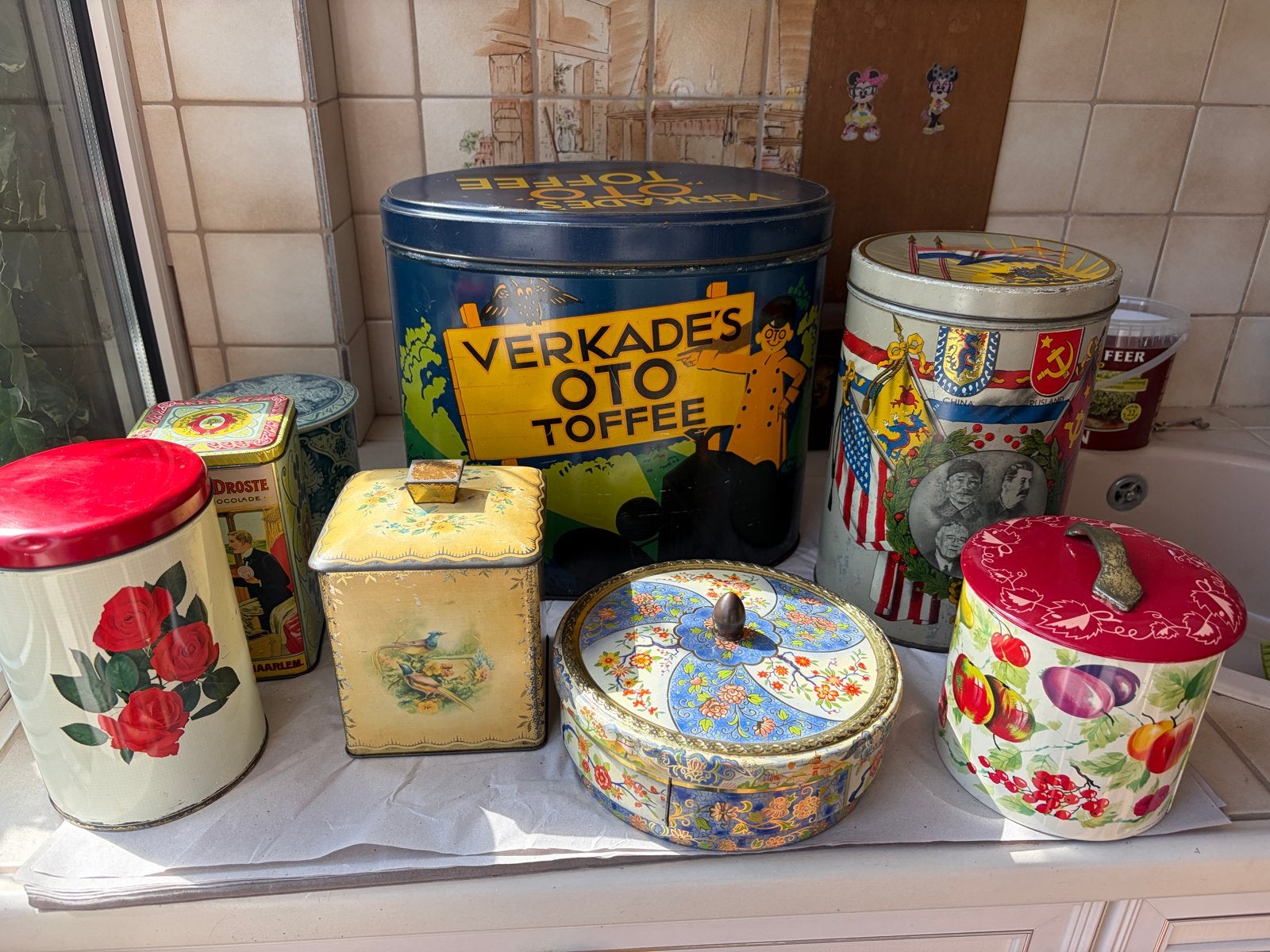Verzameling herdenkingsblik, Verkade, droste, AH, Ophalen