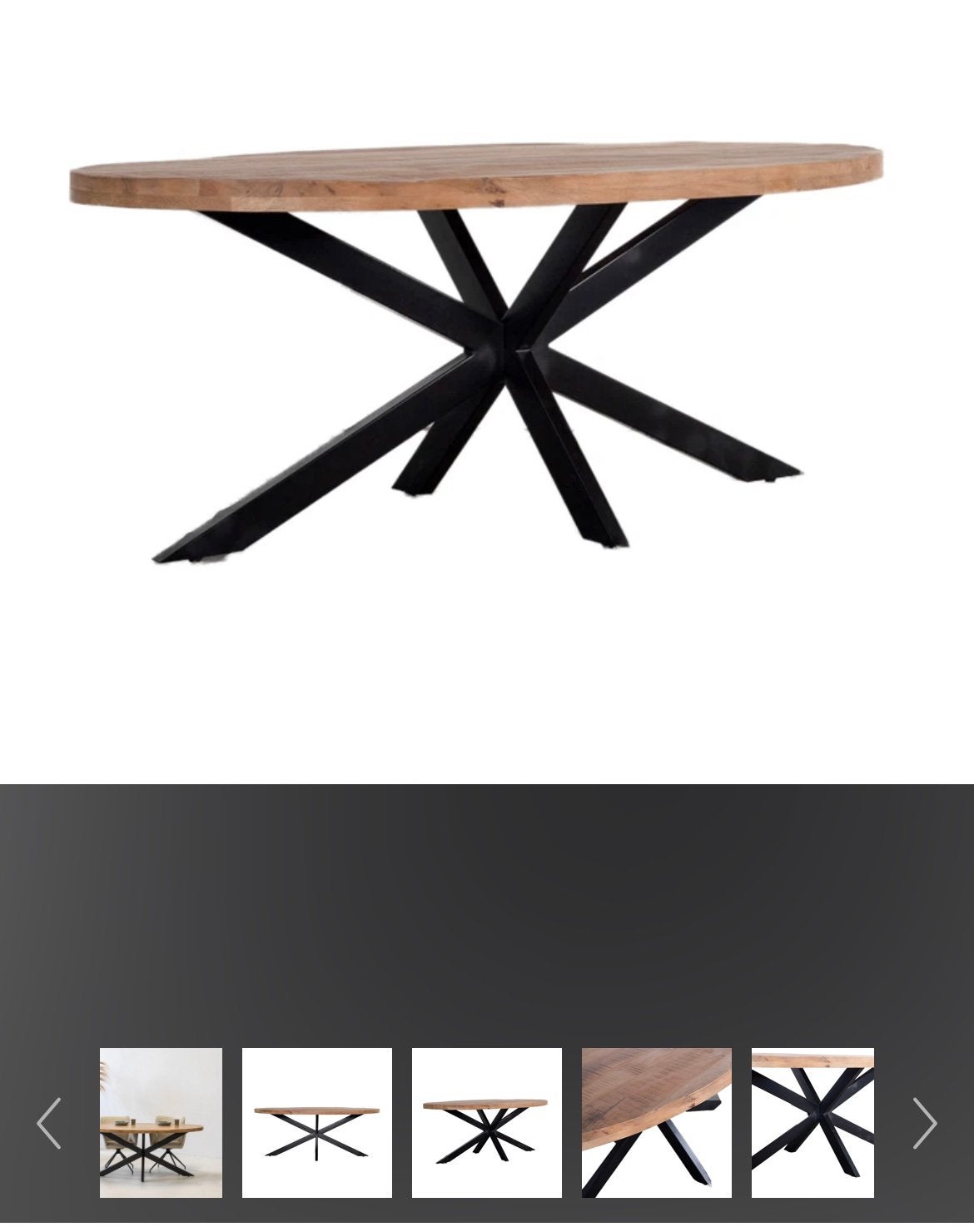Eettafel ovaal eiken 200 x 100, Ophalen, 100 tot 150 cm, Tafelblad, Ovaal