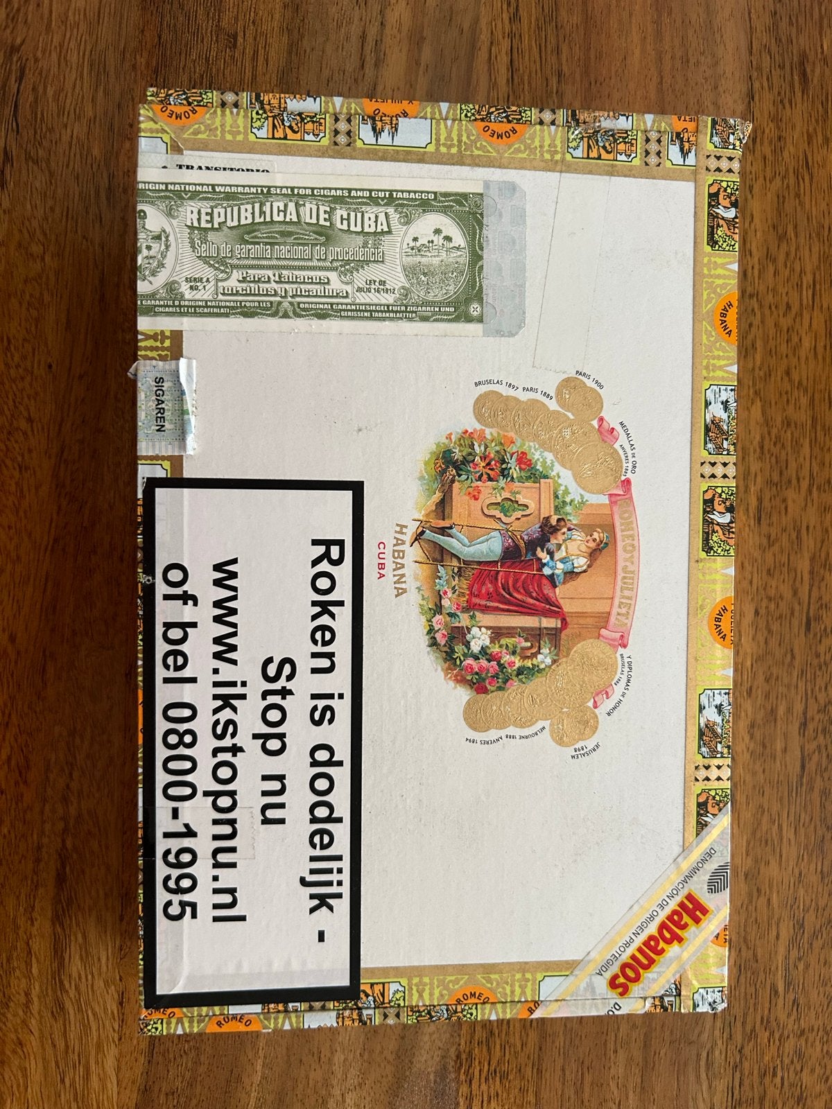 Lege sigarenkist Romeo y Julieta Mille Fleurs, Ophalen of Verzenden, Gebruikt, Tabaksdoos of Verpakking