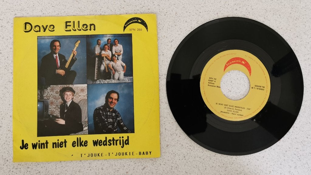Single Dave Ellen - Je wint niet elke wedstrijd, Ophalen of Verzenden, Gebruikt, Overige formaten, Levenslied of Smartlap