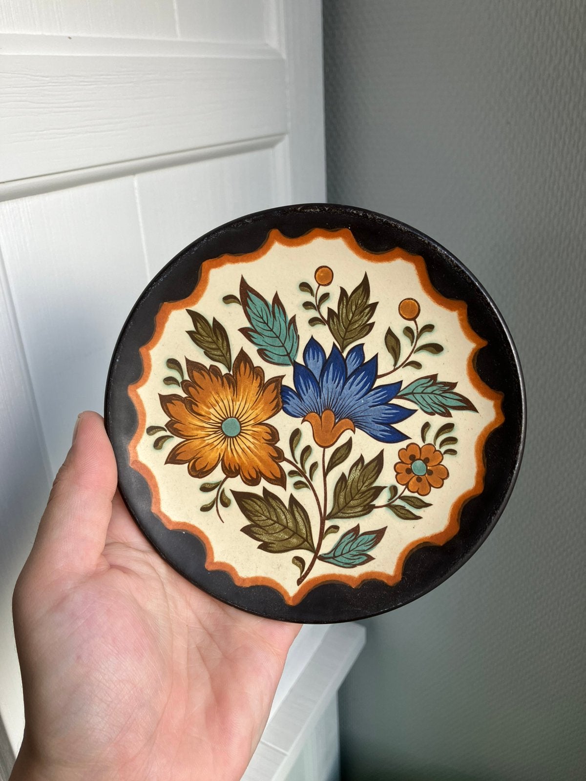 Wandbord bord bordje flora gouda plateel holland handwerk, Ophalen of Verzenden