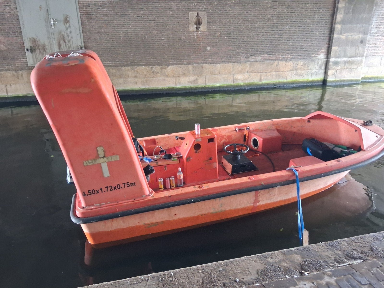 Reddingsboot met stuurconsole - 4.50m, Watersport en Boten, Ophalen of Verzenden, Gebruikt, Stuurconsole