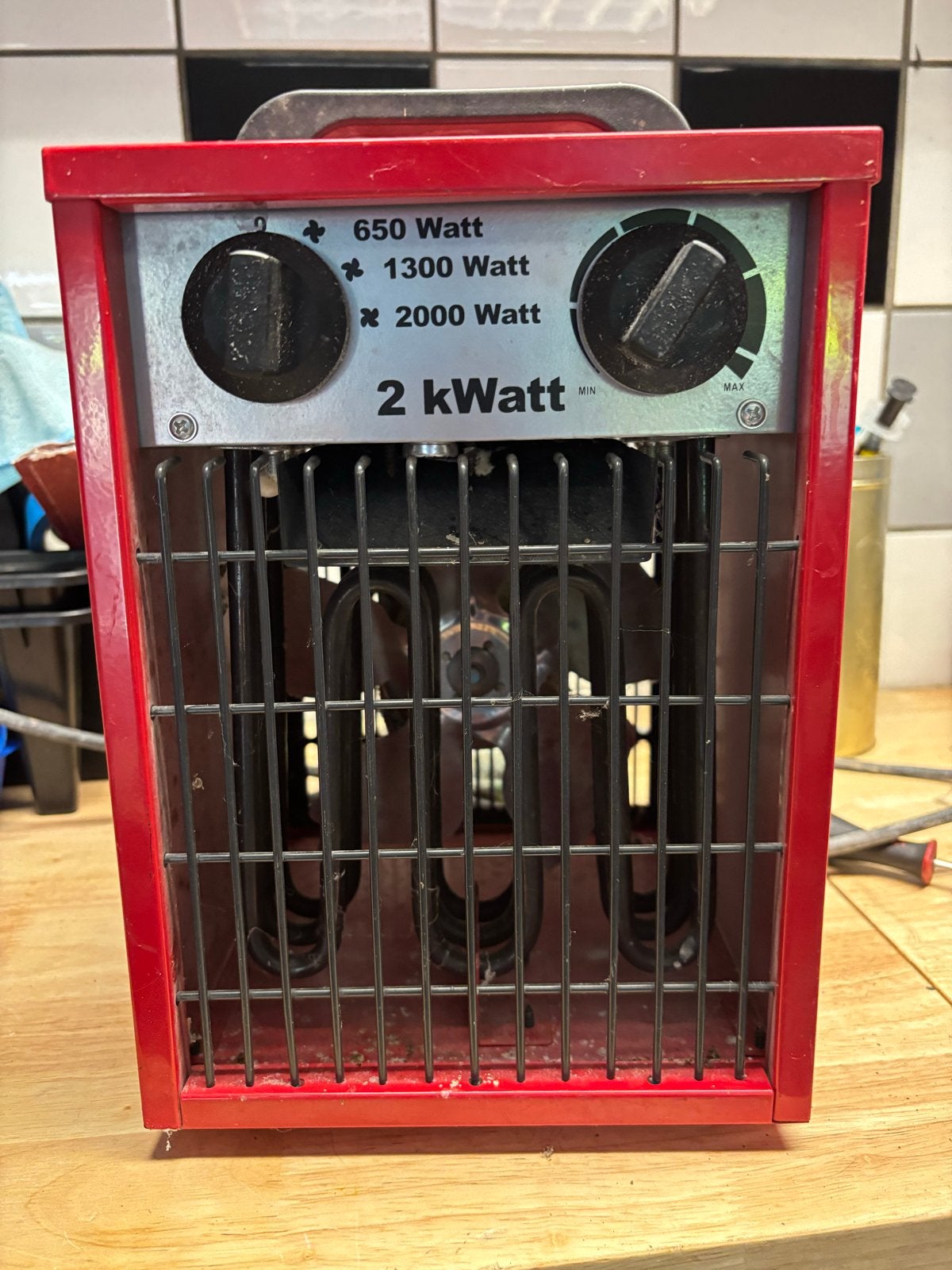 Werkplaatskachel 2000 Watt - Euromac, Doe-het-zelf en Verbouw, Verwarming en Radiatoren, Ophalen, Gebruikt, 800 watt of meer, Kachel