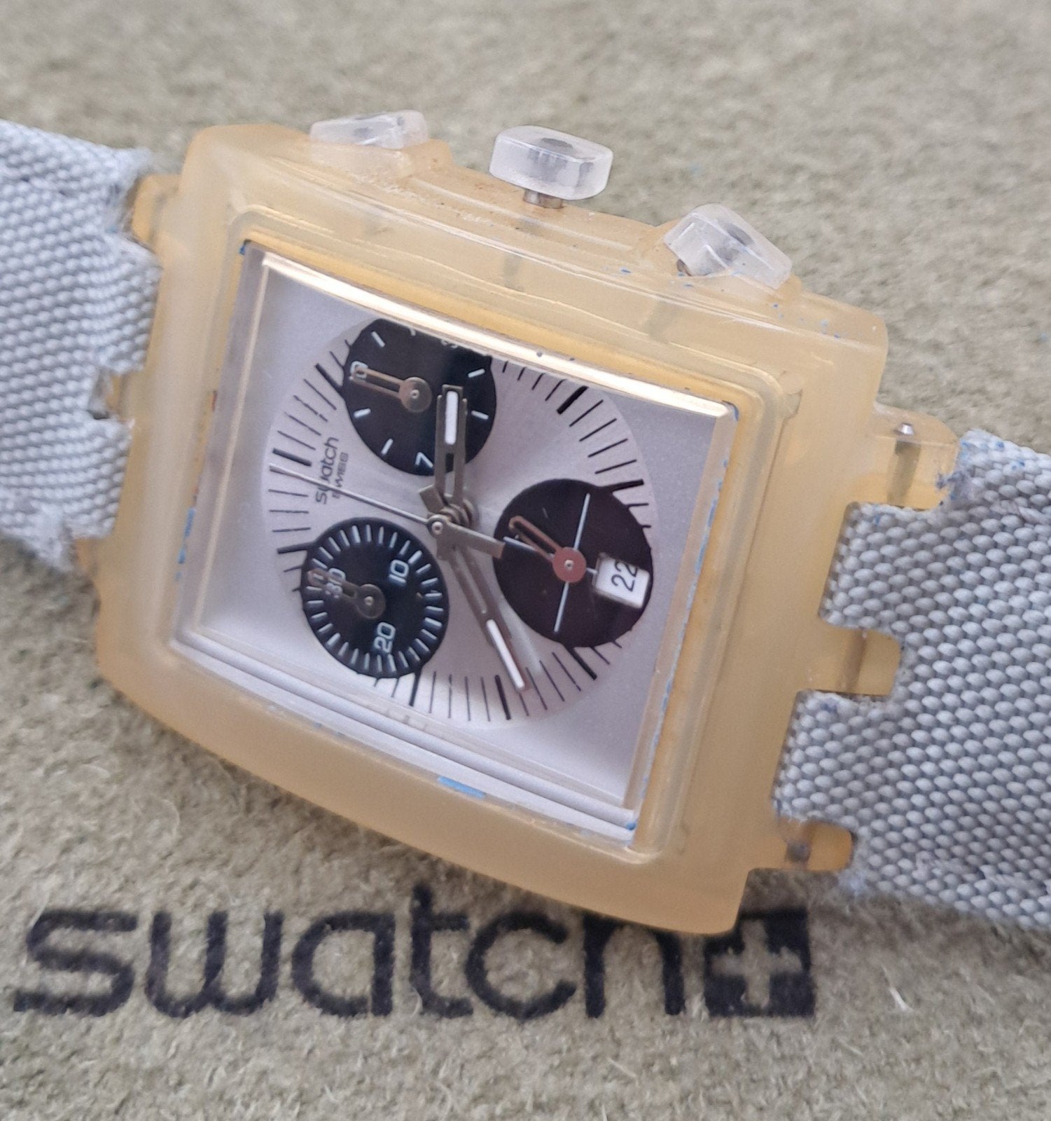 Mooie elegante Swatch Chronograaf, Ophalen, Kunststof, Polshorloge, Zo goed als nieuw