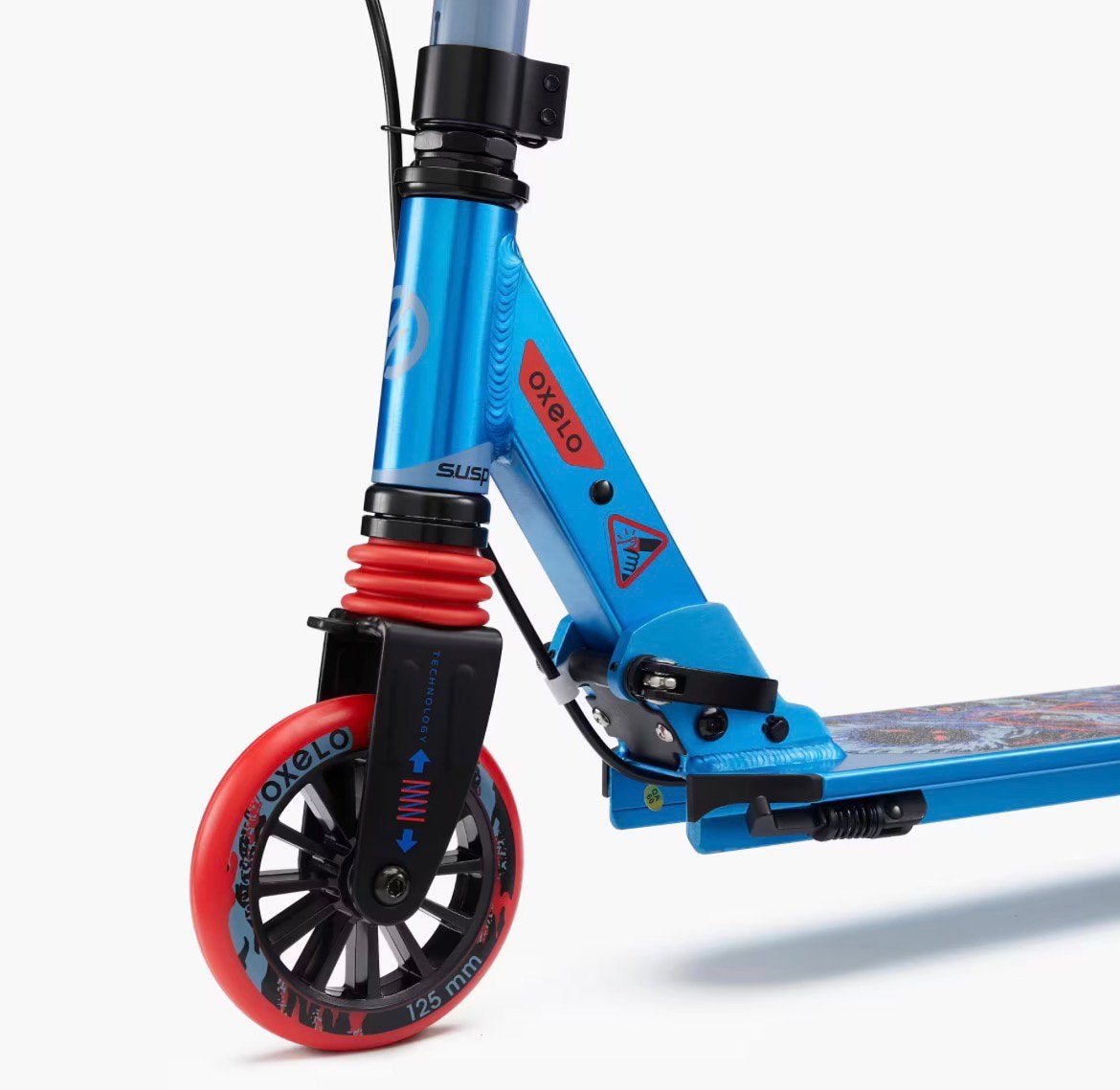 OXELO Step Mid 5 Kinderstep met rem en vering - Blauw, Ophalen, Zo goed als nieuw, Gewone step