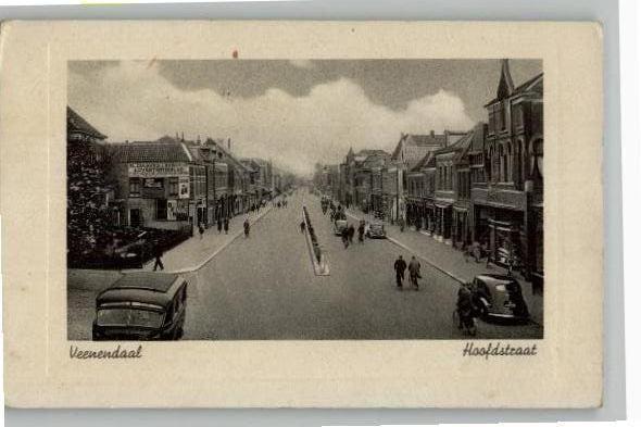 Veenendaal Hoofdstraat  verkeer mikitair st 1939, Verzenden, 1920 tot 1940, Gelopen, Utrecht