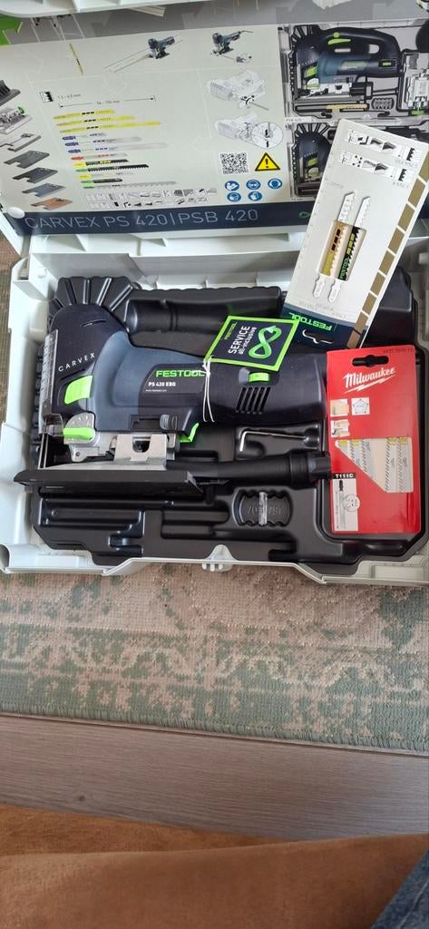 Festool Decoupeerzaag PS 420 EBQ Carvex -  nieuw, Decoupeerzaag, Nieuw, Ophalen of Verzenden, 30 tot 70 mm