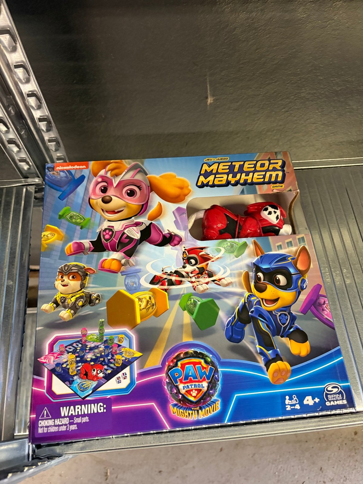 Paw Patrol Mighty Movie Meteor Mayhem Bordspel, Drie of vier spelers, Ophalen of Verzenden, Zo goed als nieuw