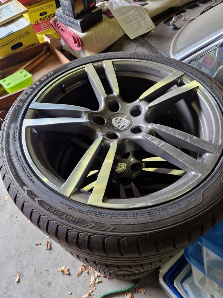 Porsche velgen met Sailun zomerbanden - 21 inch, Auto-onderdelen, Banden en Velgen, Ophalen, Gebruikt, 295 mm, Banden en Velgen