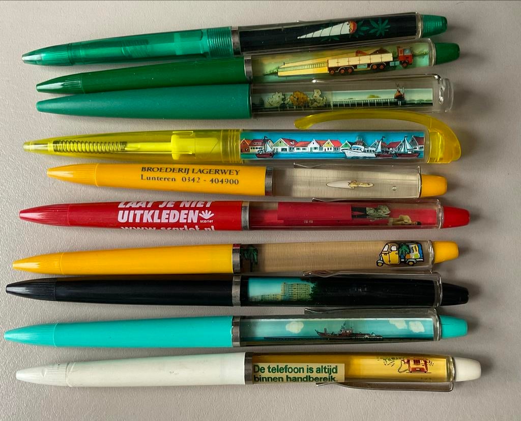 10 vintage floaty pennen waterpennen, Verzamelen, Pennenverzamelingen, Ophalen of Verzenden, Gebruikt, Overige typen, Overige merken