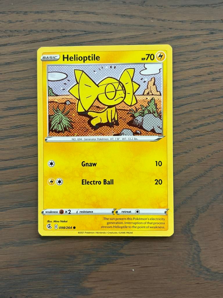 Helioptile Pokémon Kaart - Basic, HP70, 098/264, Ophalen of Verzenden, Zo goed als nieuw, Losse kaart
