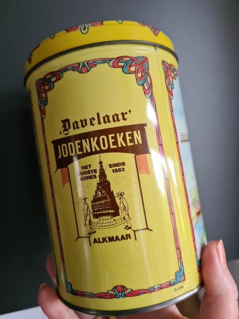 Vintage blik Davelaar Jodenkoeken, Verzamelen, Blikken, Ophalen of Verzenden, Gebruikt, Koek(jes), Overige merken