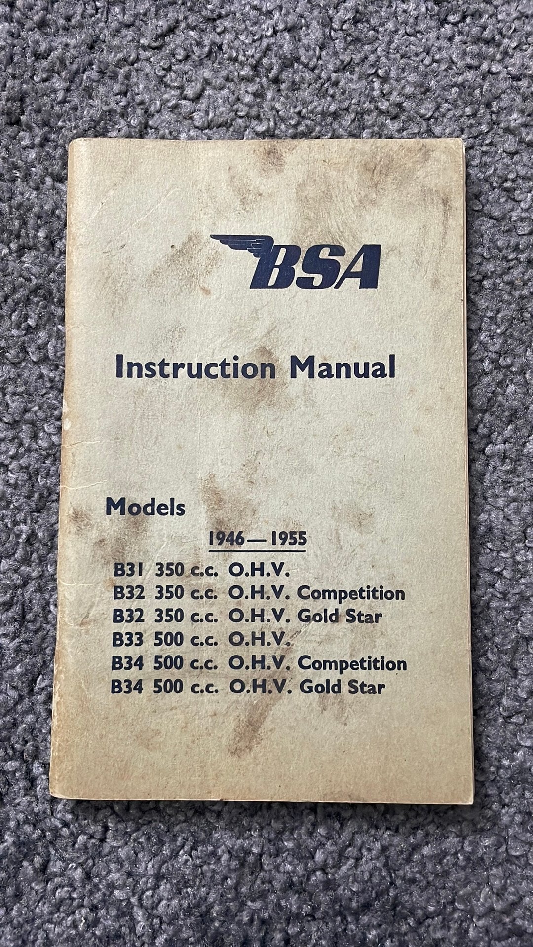 BSA Instructieboekje Engels - Modellen 1946-1955, Motoren, Ophalen of Verzenden, Overige merken