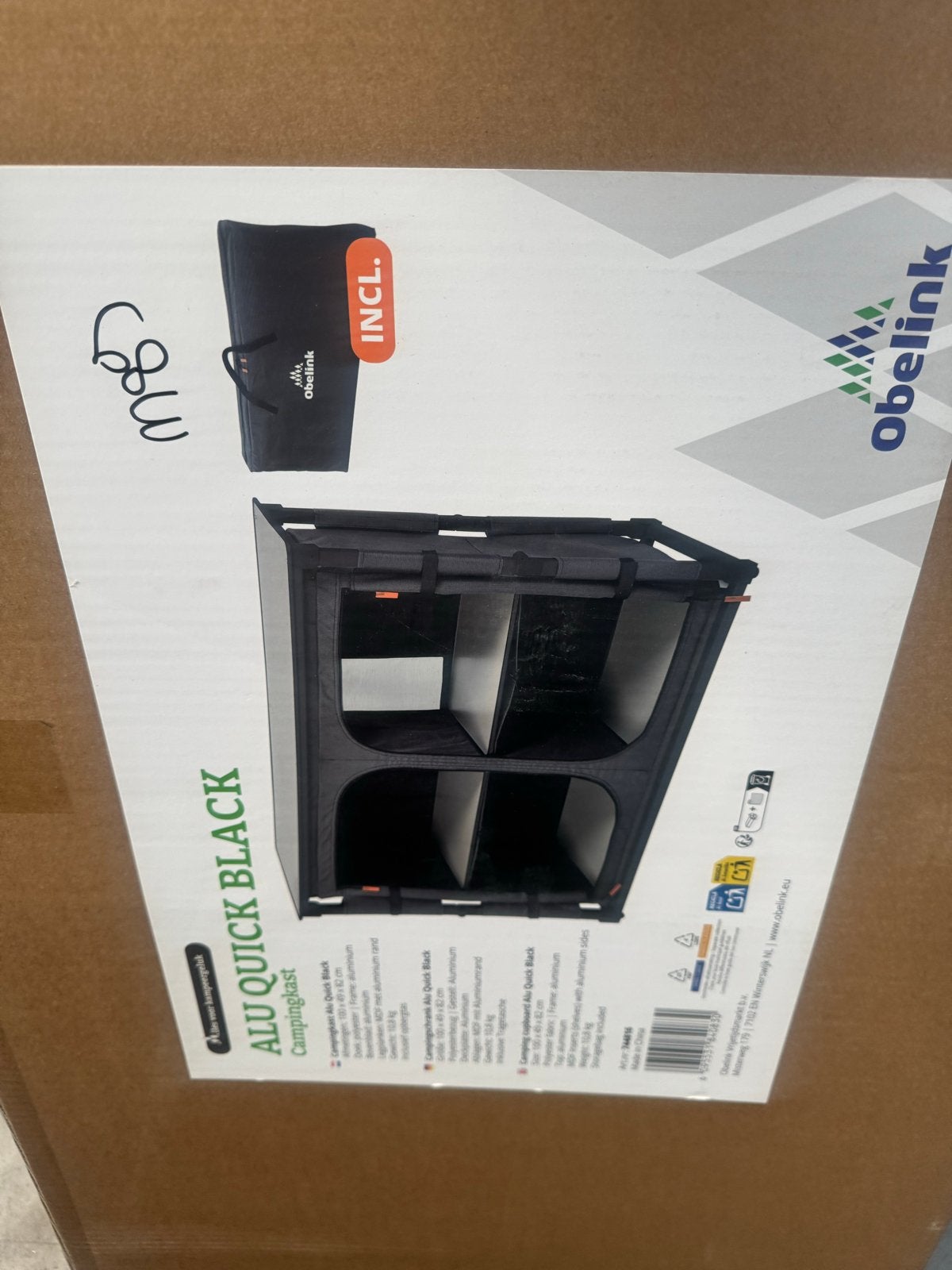 Obelink ALU Quick Black Campingkast - Nieuw in doos, O, O, O, Nieuw
