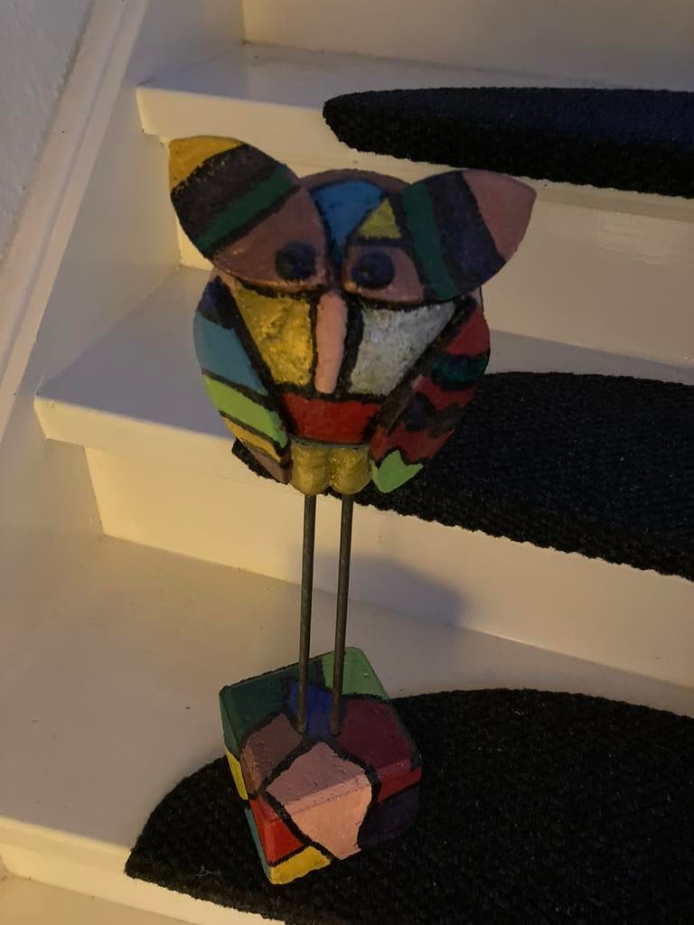 Uniek handpainted kunstwerk. 44 cm., Antiek en Kunst, Kunst | Designobjecten, Ophalen of Verzenden