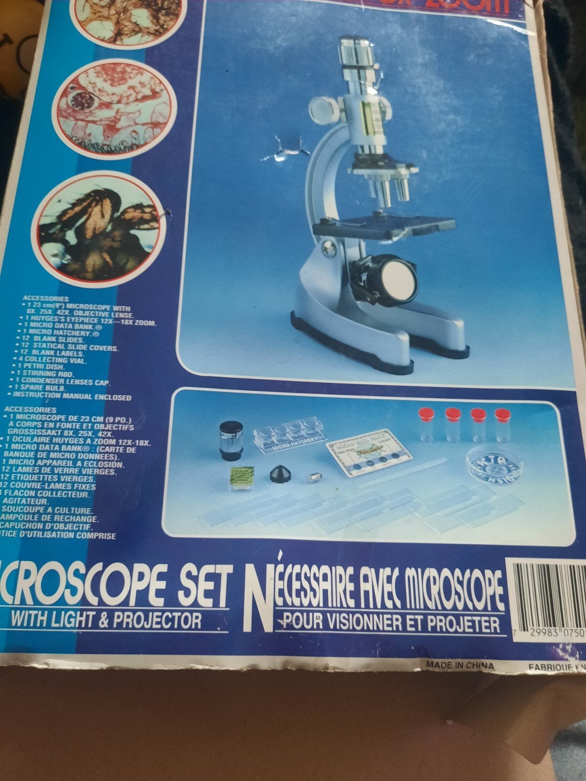 Microscoop Set met Licht & Projector - Educatief Speelgoed, Ophalen of Verzenden, Nieuw, Minder dan 400x, Biologische microscoop