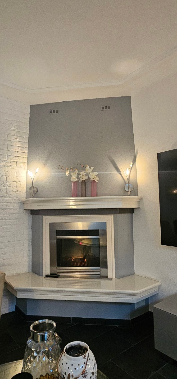 Electrische haard met schouw, Huis en Inrichting, Ophalen, Vrijstaande haard, Elektrische haard