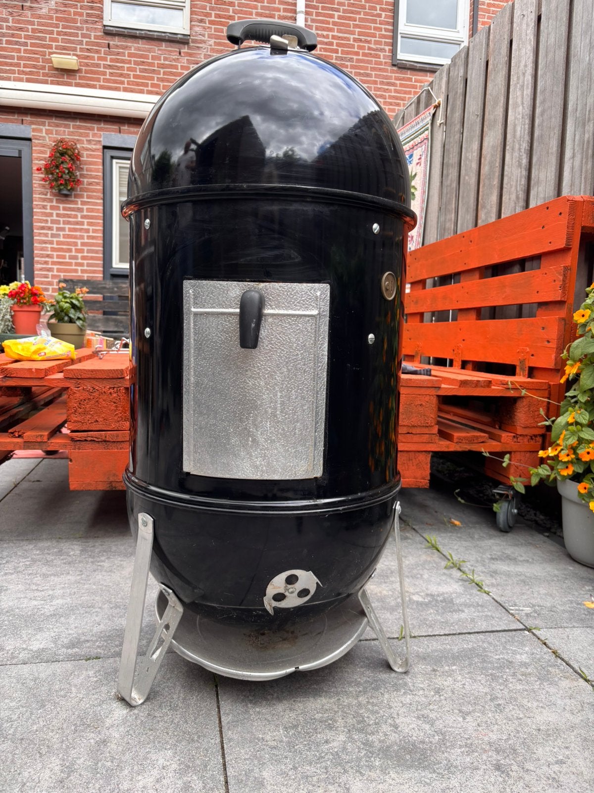 Weber Smokey Mountain Smoker 47 cm + rookrekset, Tuin en Terras, Ophalen, Zo goed als nieuw