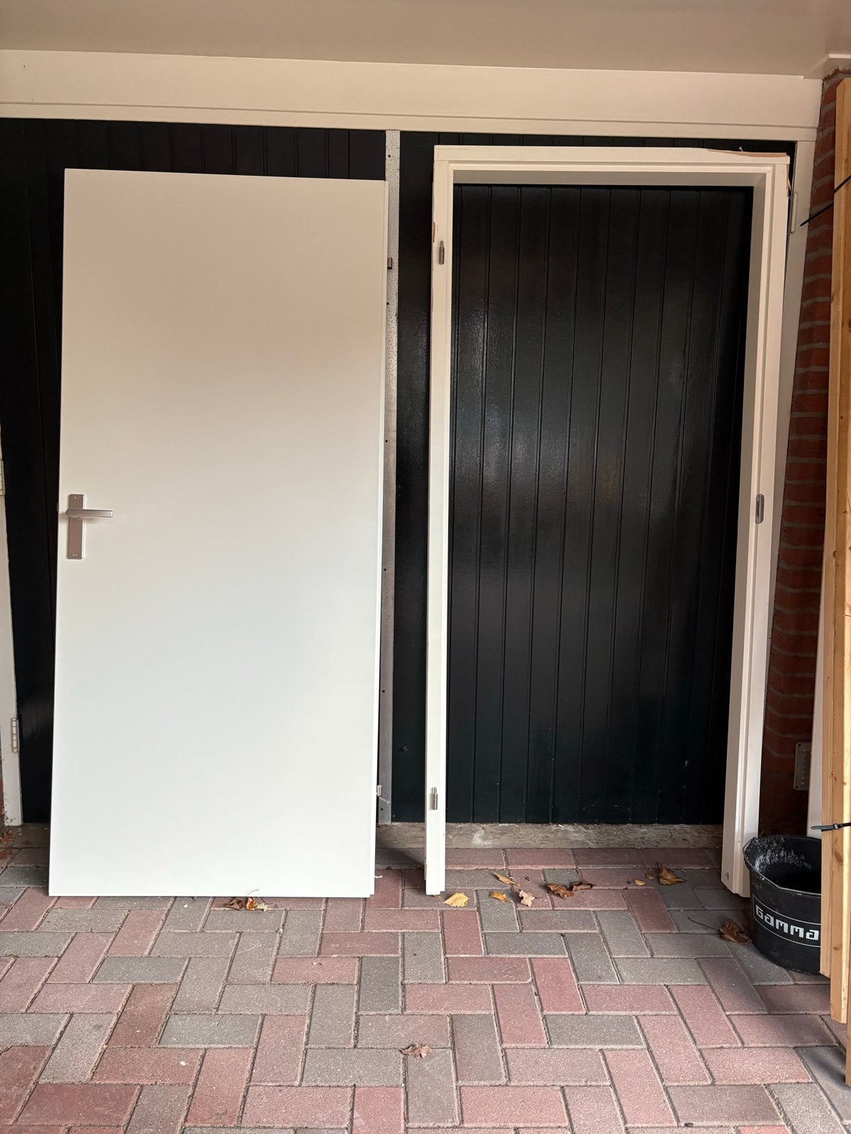 Binnendeur met kozijn - Wit, Gebruikt, 80 tot 100 cm, Binnendeur, Ophalen of Verzenden
