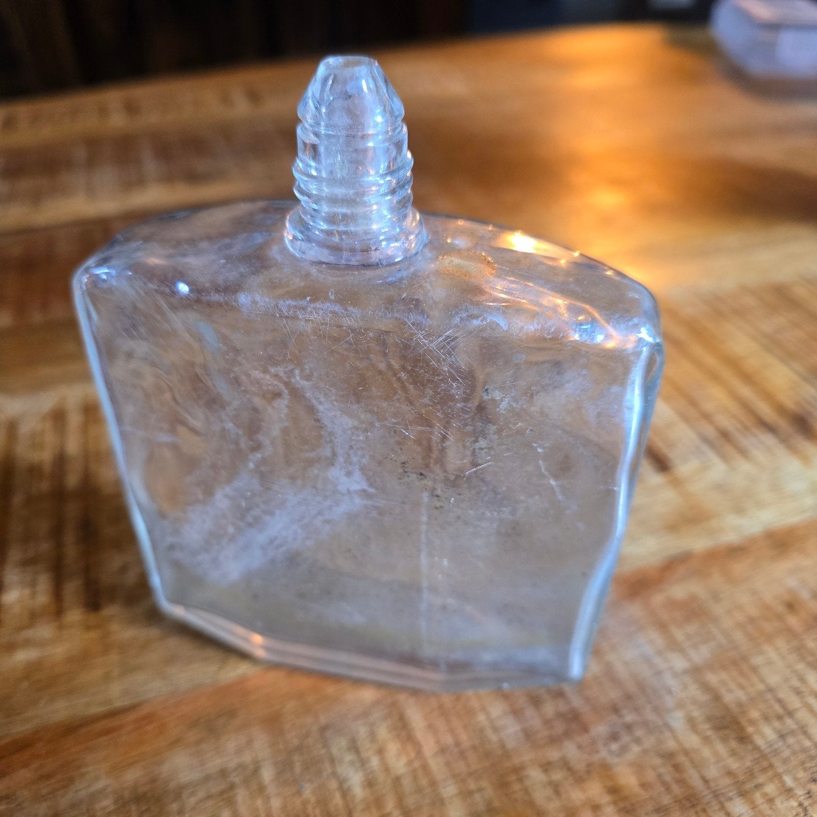 Vintage Glazen Flesje met Schroefdop - 11x14x3.8 cm, Ophalen of Verzenden