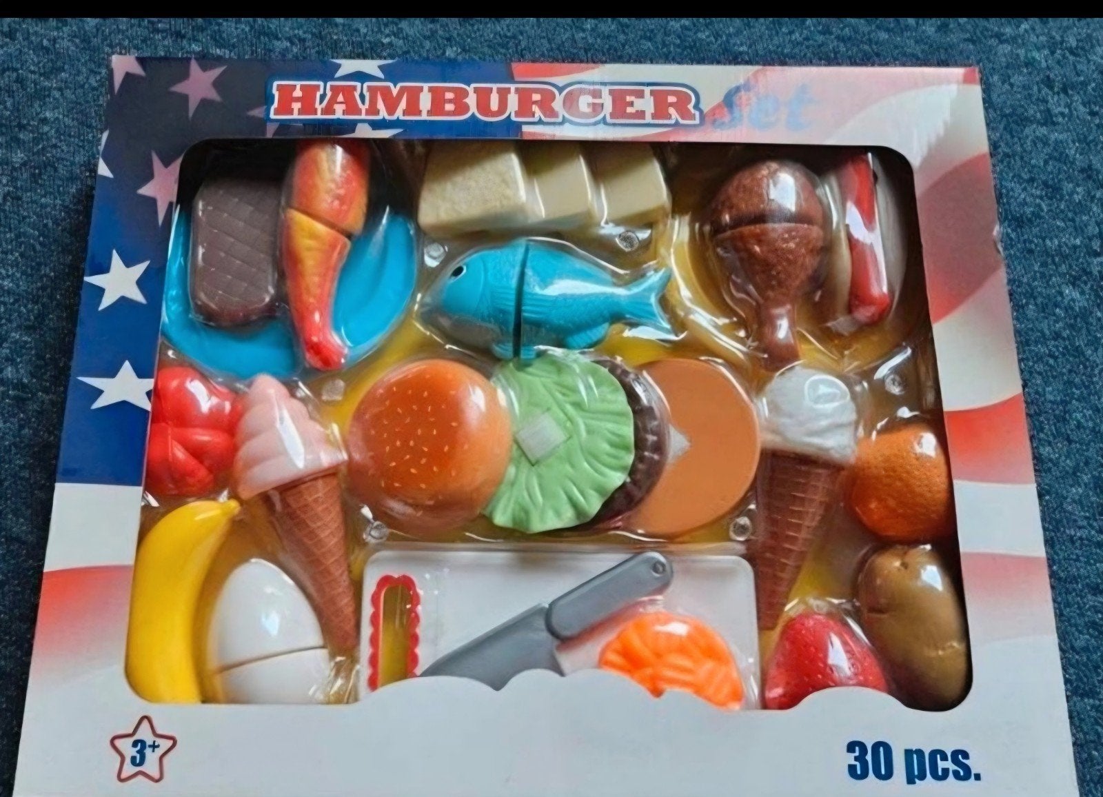 Hamburger Speelset 30-delig - Keuken Speelgoed, Verzenden, Nieuw, Jongen of Meisje