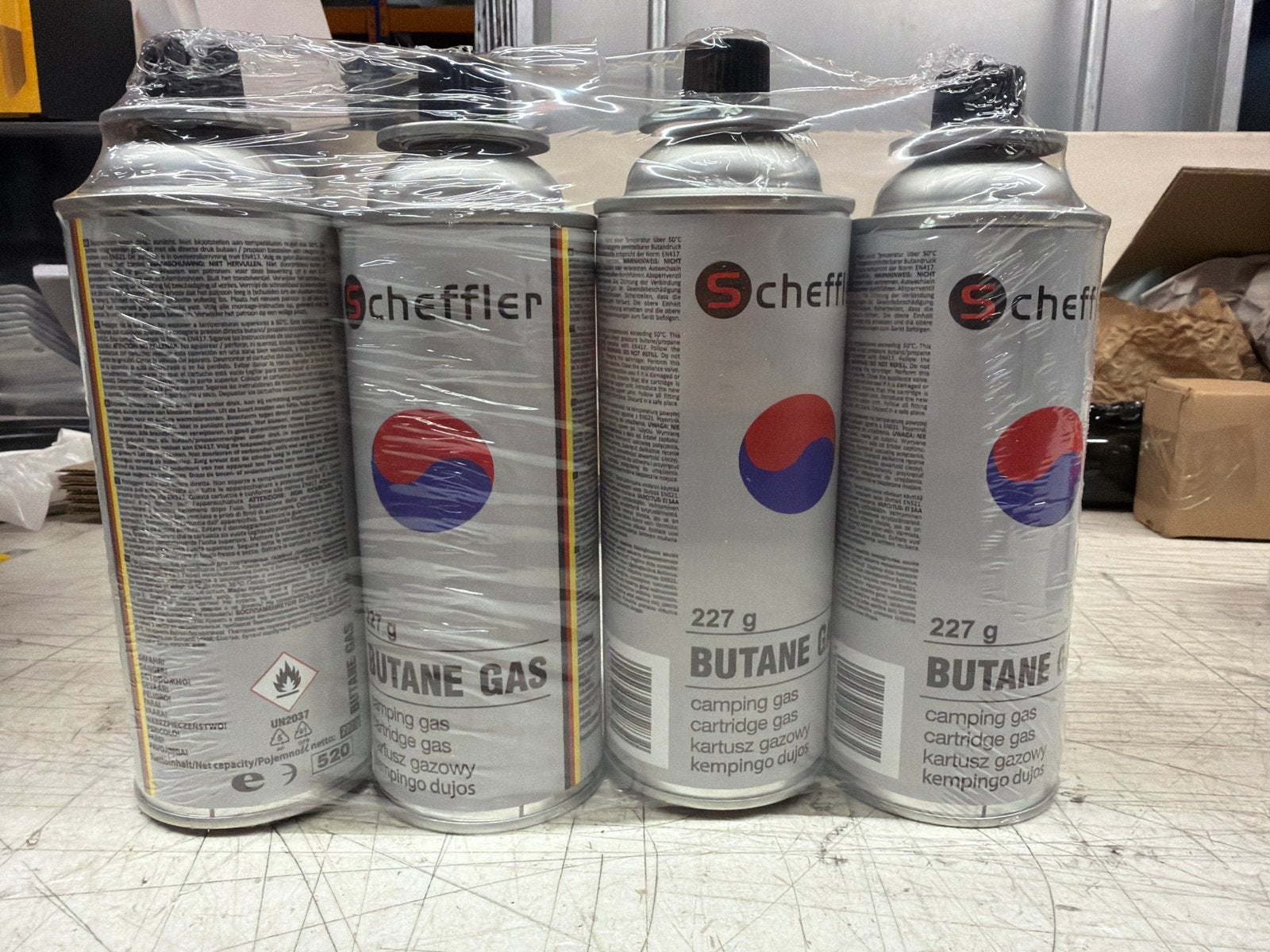 Scheffler Butaan Gas Cartridges 227g - Camping Gas, Nieuw, Ophalen of Verzenden, Nvt, Nvt