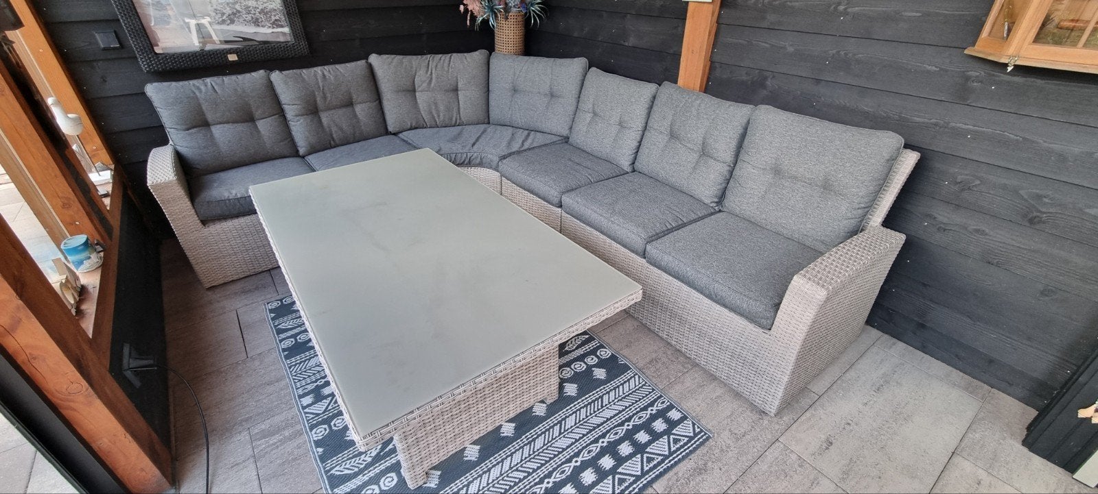 Domani Loungeset met tafel - 300x240cm bank, Ophalen, Meer dan 8 zitplaatsen, Zo goed als nieuw, Loungeset