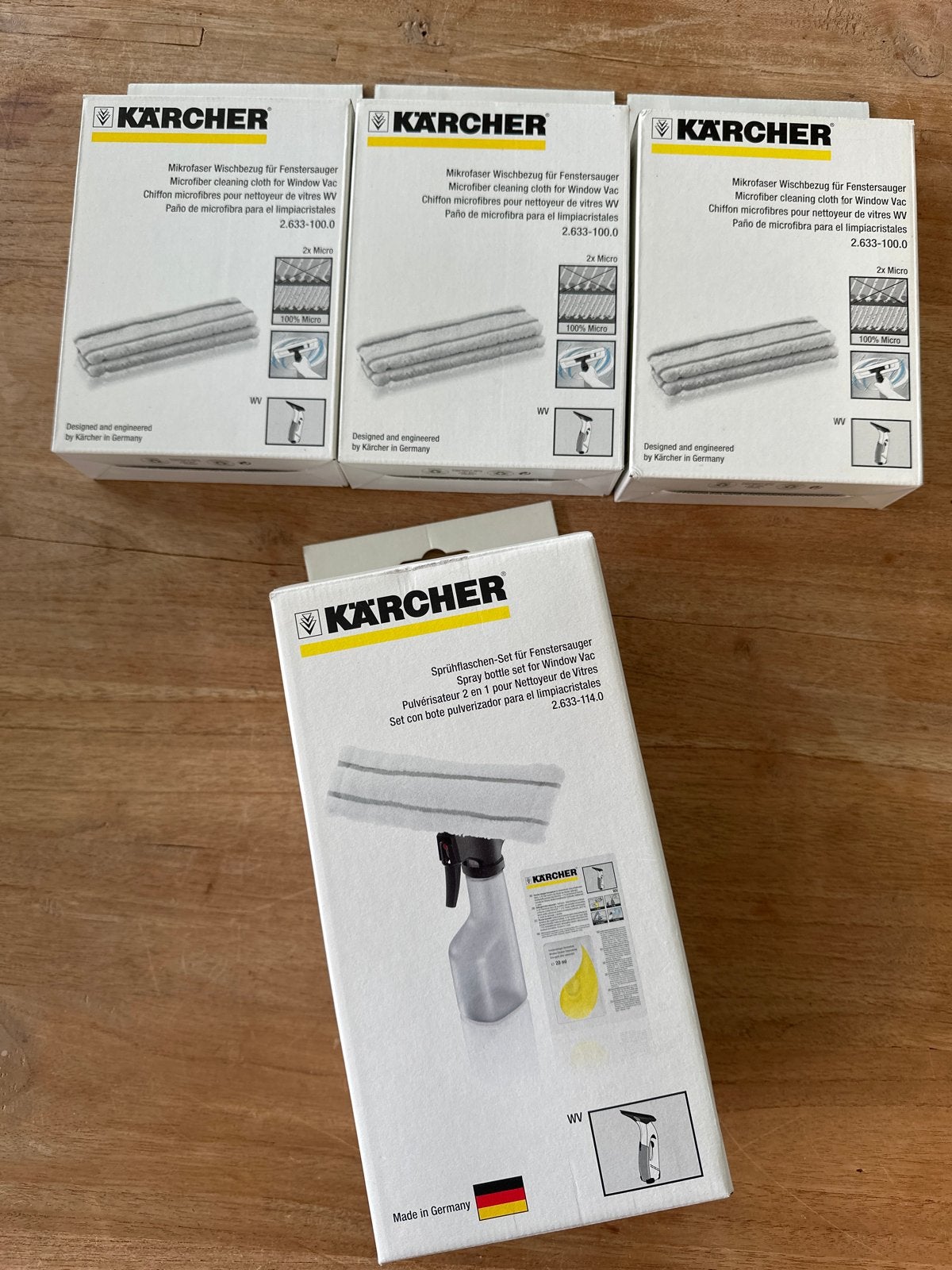 Kärcher Sproeiflesset met 3x microvezeldoeken (nieuw), Ophalen of Verzenden