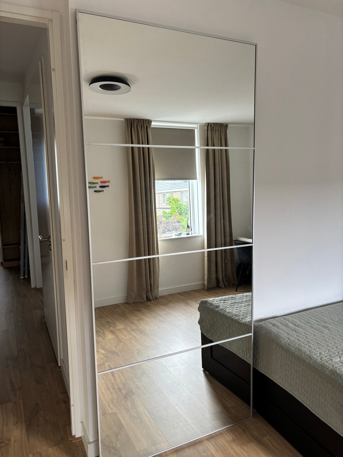 GRATIS PAX Schuifdeurkast met spiegel en houten panelen, Huis en Inrichting, Ophalen, Gebruikt, 200 cm of meer, 200 cm of meer