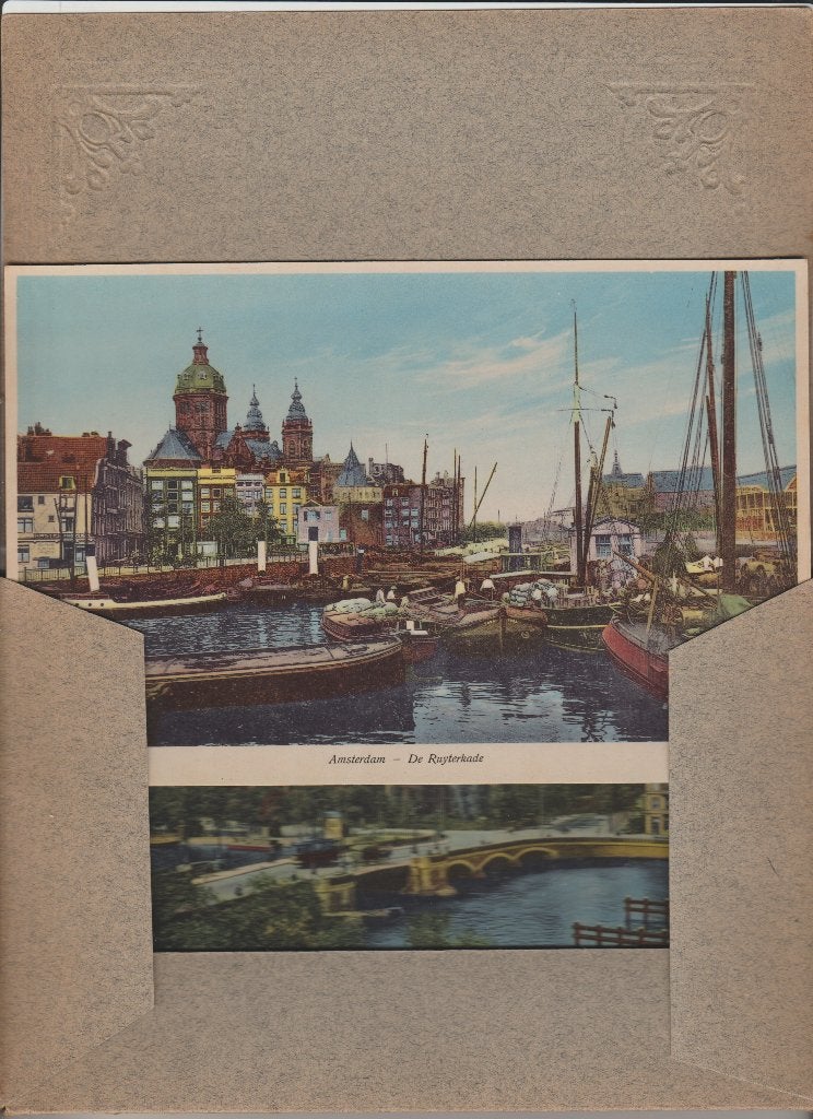 12x grootformaat kleuren oud amsterdam 21 x 14 cm mokum stad, Ophalen of Verzenden, Zo goed als nieuw, Gebouw, Voor 1940