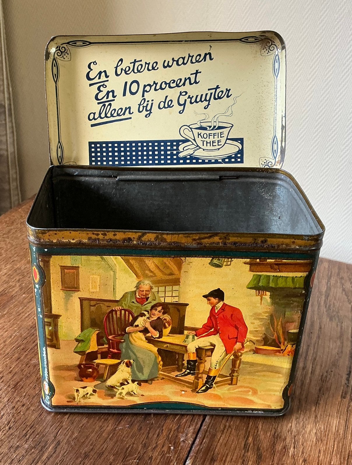De Gruyter, fraai oud zeldzaam blik in prima staat., Ophalen of Verzenden, Zo goed als nieuw, Koffie, Overige merken